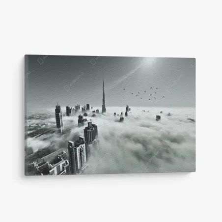 Quadro su tela città tra le nuvole di Dubai • Wallissimo®