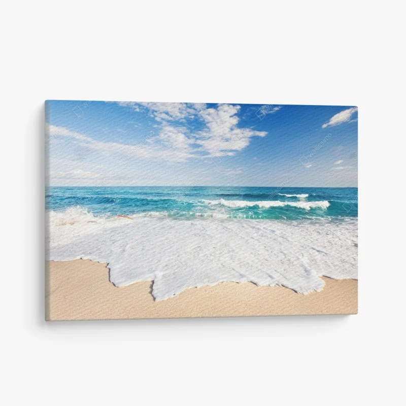 Quadro su tela onde che accarezzano la sabbia