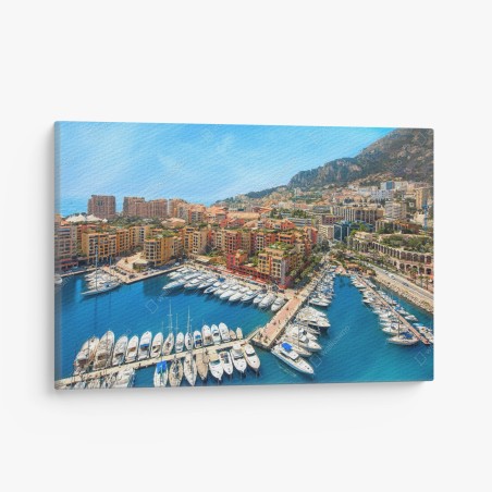 Quadro su tela panorama del porto di Montecarlo • Wallissimo®