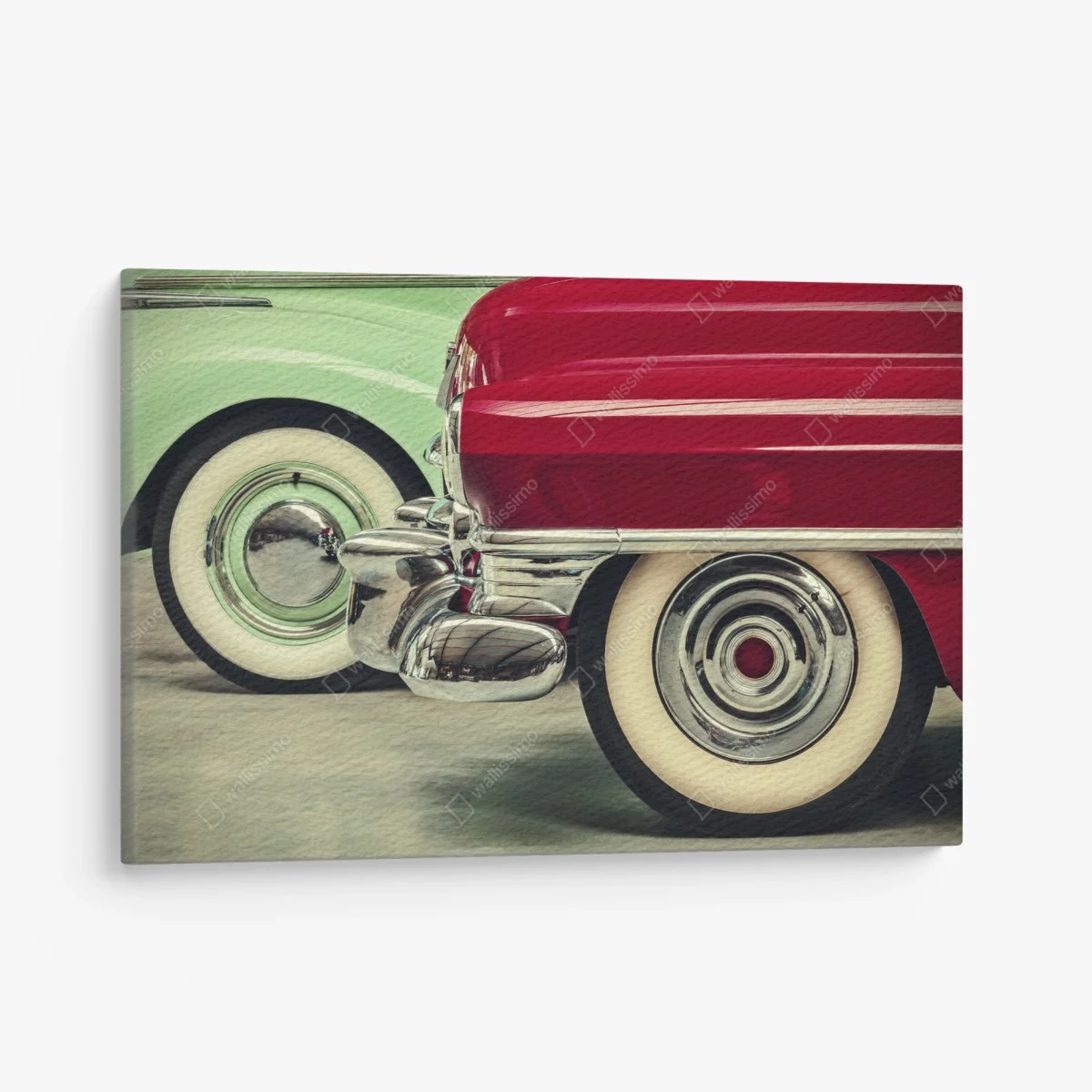 Quadro su tela dettaglio retrò: ruote e cromature di auto d'epoca • Wallissimo® Quadro su tela dettaglio retrò: ruote e cromature di auto d'epoca • Wallissimo®