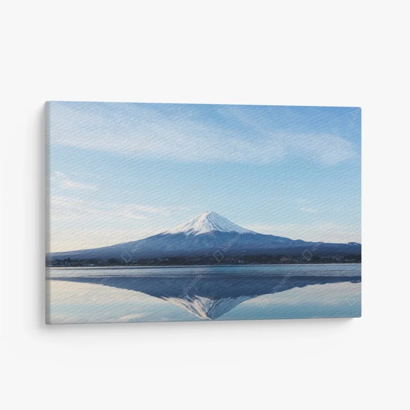 Quadro su tela riflessi del Monte Fuji sul lago