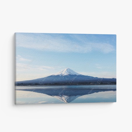 Quadro su tela riflessi del Monte Fuji sul lago • Wallissimo®