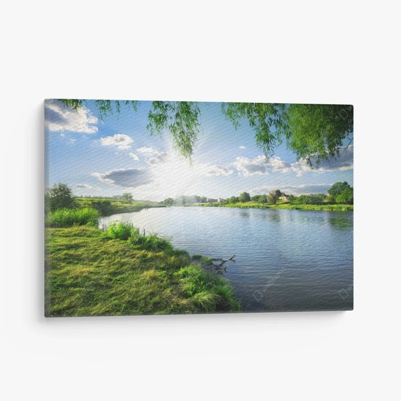Quadro su tela giorno soleggiato sul fiume
