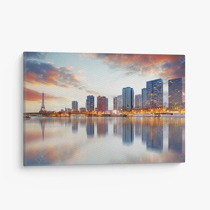 Quadro su tela tramonto sulla Senna a Parigi