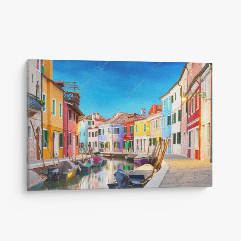 Quadro su tela vibrante scorcio di Burano
