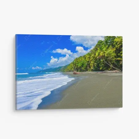 Quadro su tela spiaggia selvaggia di Corcovado, Costa Rica • Wallissimo®