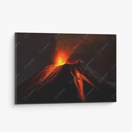 Quadro su tela vulcano in eruzione: cascata di lava • Wallissimo®