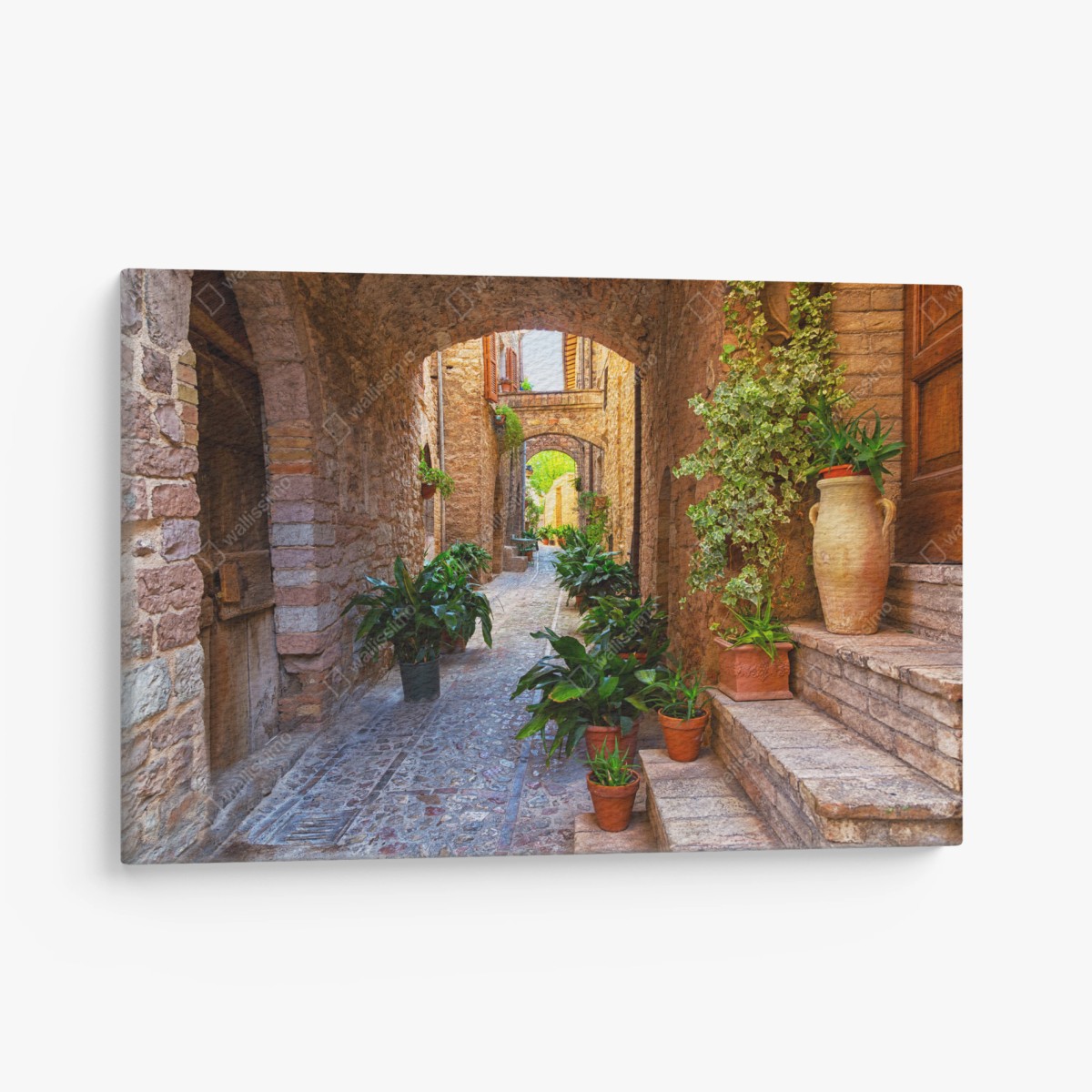 Quadro su tela angolo fiorito a Spello, Umbria • Wallissimo®