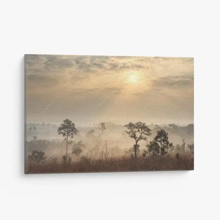 Quadro su tela alba nella savana della Thailandia • Wallissimo®