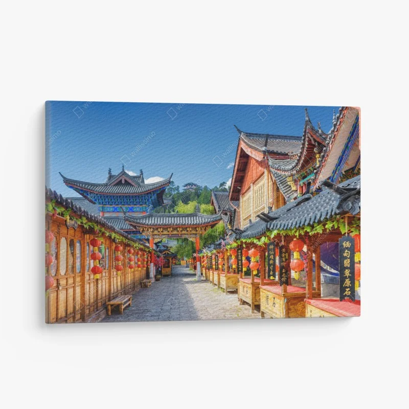 Quadro su tela lanterne rosse nella città vecchia di Lijiang
