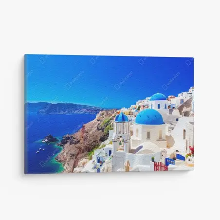 Quadro su tela sogno mediterraneo a Santorini • Wallissimo®