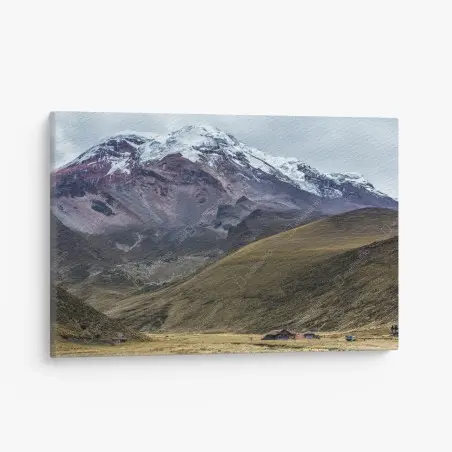 Quadro su tela paesaggio montano con vette innevate • Wallissimo®