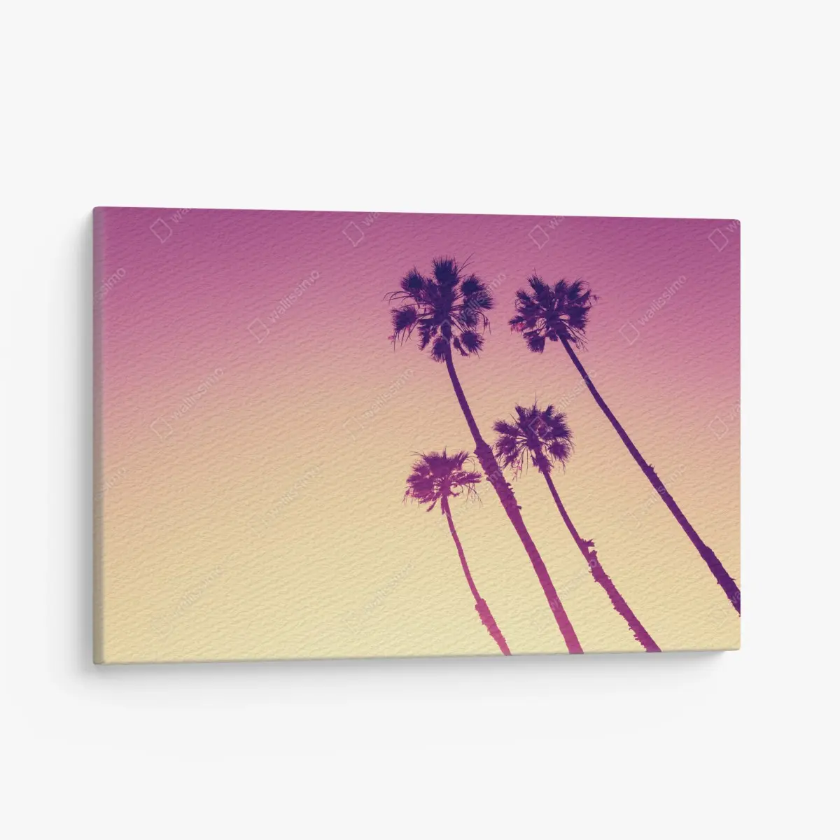 Quadro su tela tramonto californiano con palme di San Diego • Wallissimo®