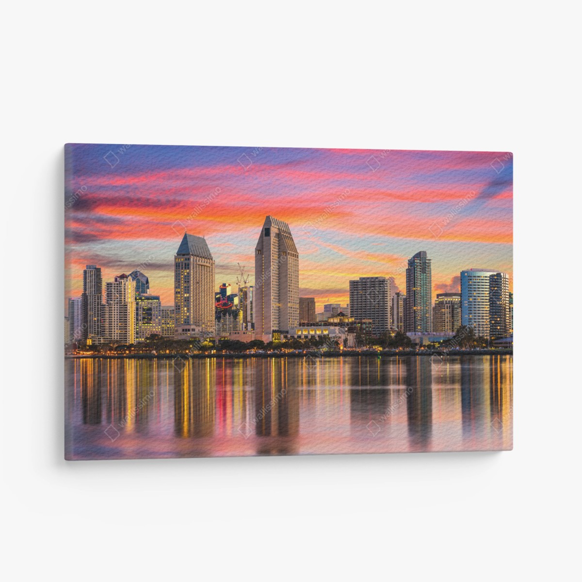 Quadro su tela tramonto dorato sulla baia di San Diego • Wallissimo®