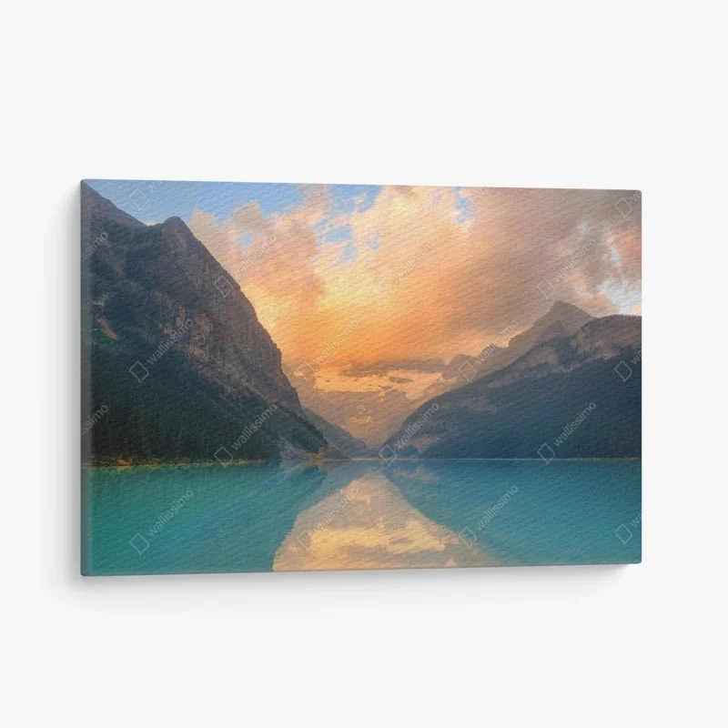 Quadro su tela serenità alpina a Lake Louise, Banff
