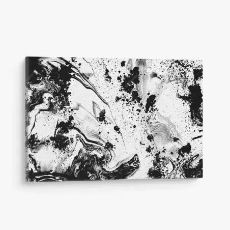 Quadro su tela astrazione marmorea in bianco e nero • Wallissimo®