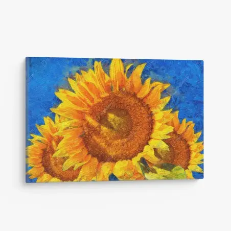 Quadro su tela girasoli vibranti in stile post-impressionista • Wallissimo®