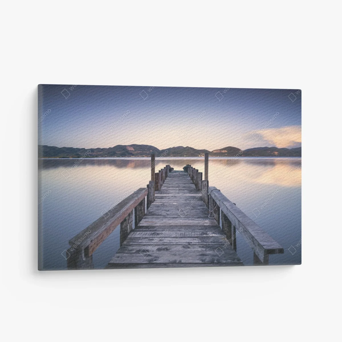 Quadro su tela molo in legno al tramonto, Massaciuccoli, Toscana • Wallissimo® Quadro su tela molo in legno al tramonto, Massaciuccoli, Toscana • Wallissimo®