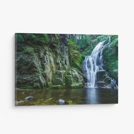 Quadro su tela cascata di Kamienczyk nel cuore del bosco • Wallissimo®