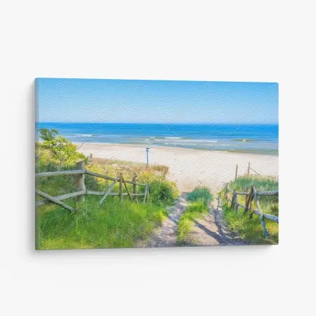 Quadro su tela sentiero verso la spiaggia del Mar Baltico, Polonia • Wallissimo®