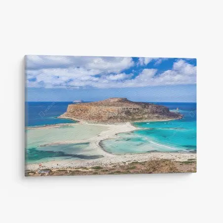 Quadro su tela laguna turchese e costa rocciosa • Wallissimo®