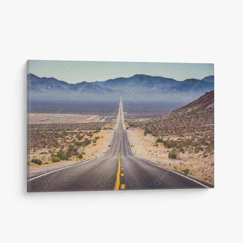 Quadro su tela strada infinita nel deserto