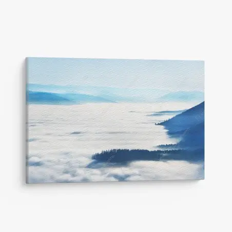 Quadro su tela tramonto nebbioso sui Vosgi • Wallissimo®