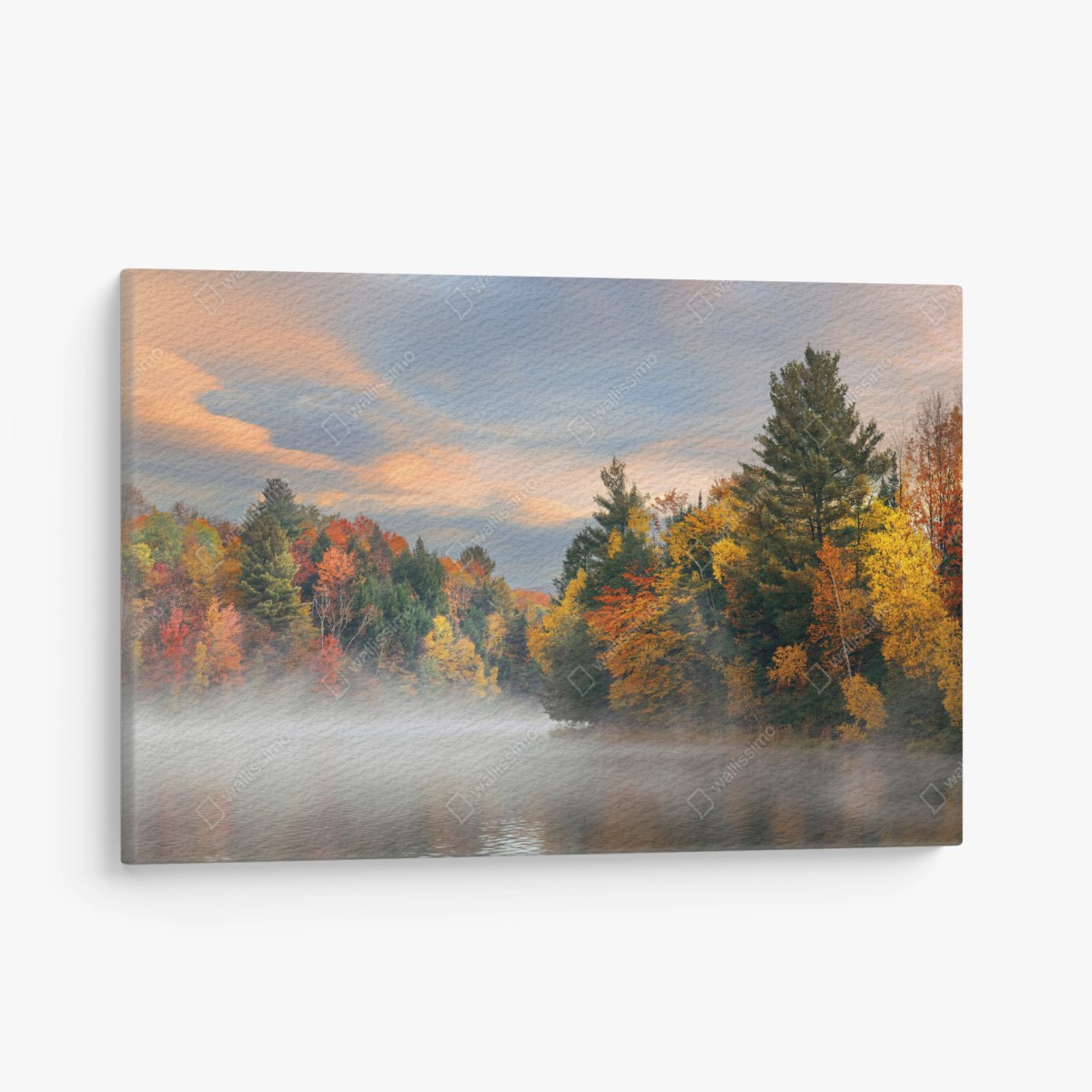 Quadro su tela nebbia mattutina sul lago di Stowe • Wallissimo®