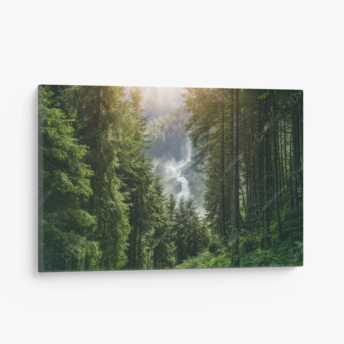 Quadro su tela cascata di Krimml nella foresta alpina • Wallissimo® Quadro su tela cascata di Krimml nella foresta alpina • Wallissimo®