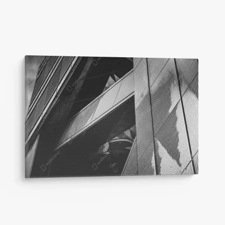 Quadro su tela prospettiva urbana astratta in bianco e nero • Wallissimo®