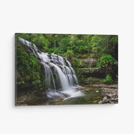Quadro su tela cascate di Liffey, rifugio verde in Tasmania • Wallissimo®