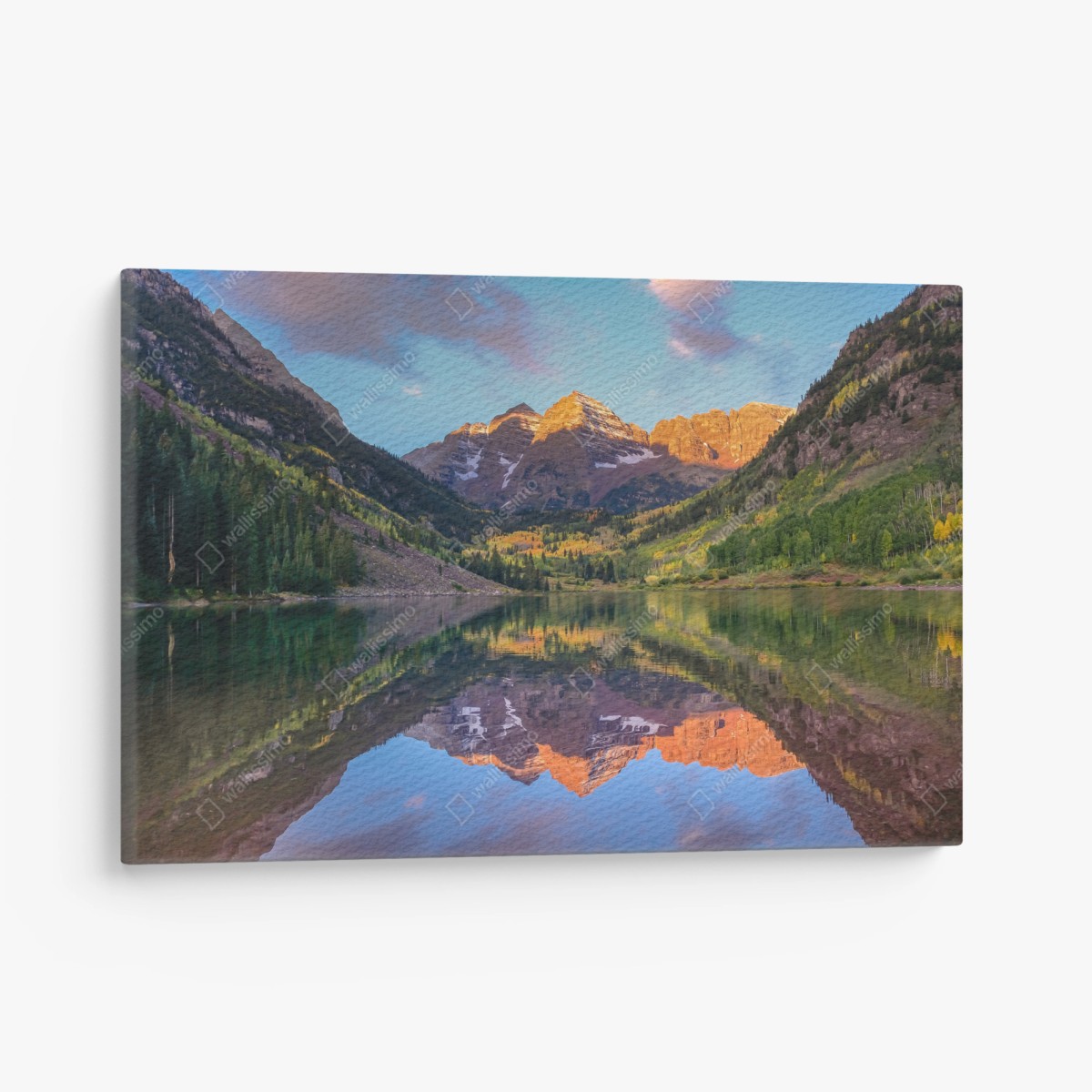 Quadro su tela alba dorata alle Maroon Bells • Wallissimo®