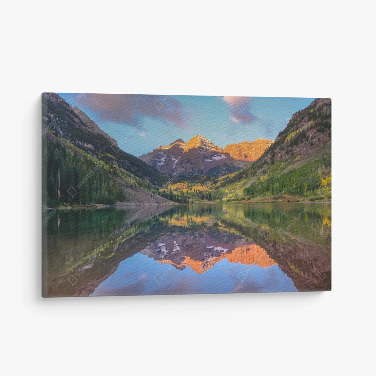 Quadro su tela alba dorata alle Maroon Bells • Wallissimo® Quadro su tela alba dorata alle Maroon Bells • Wallissimo®