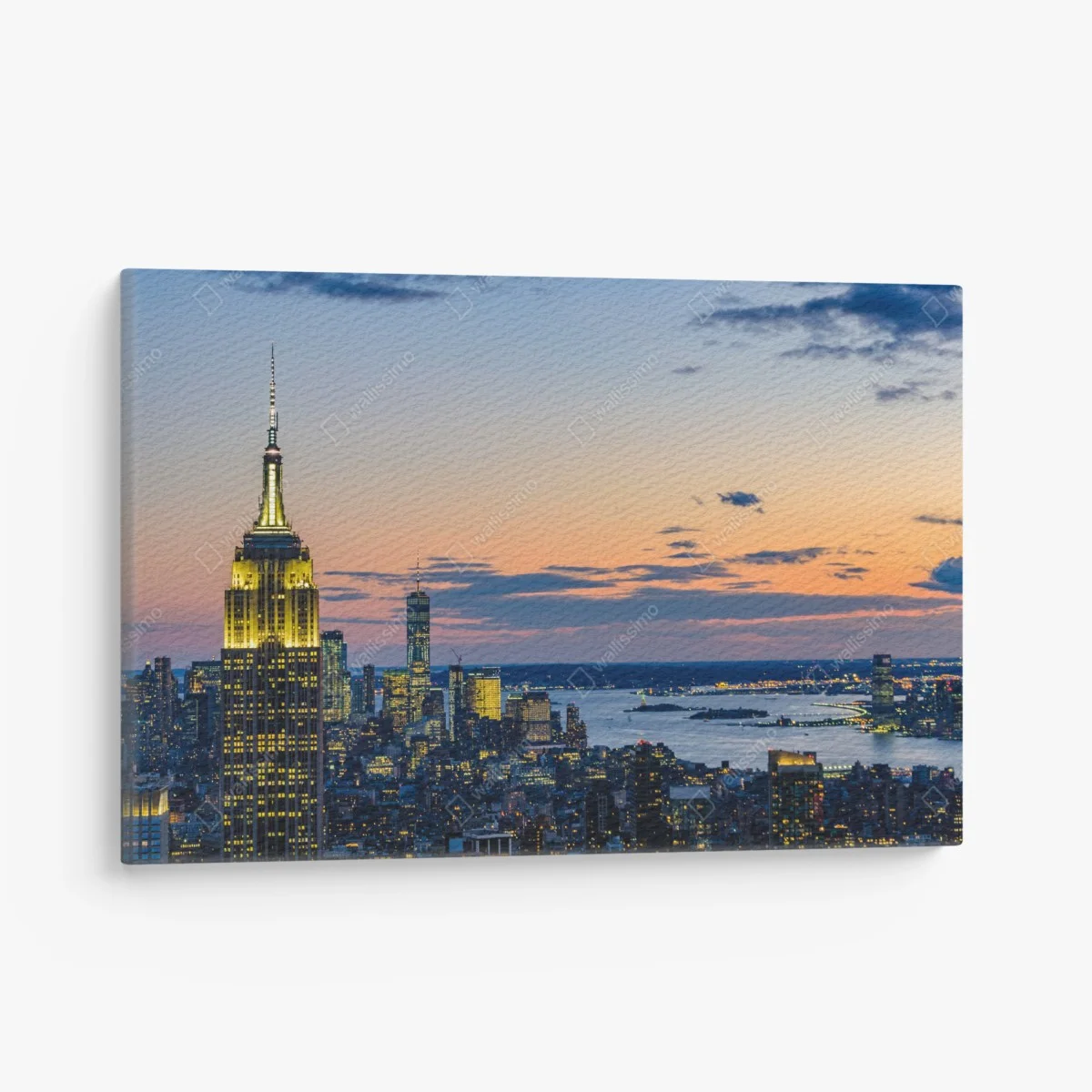 Quadro su tela tramonto su New York con Empire State Building • Wallissimo® Quadro su tela tramonto su New York con Empire State Building • Wallissimo®