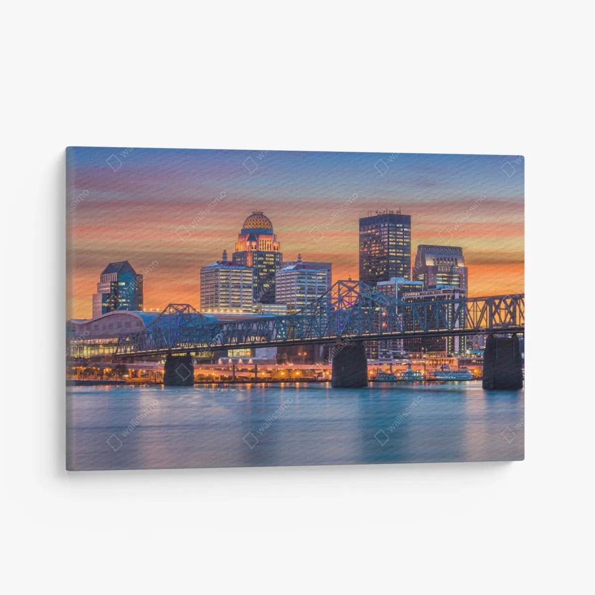 Quadro su tela skyline di Louisville al tramonto • Wallissimo®