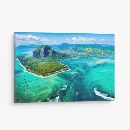 Quadro su tela oasi turchese di Mauritius • Wallissimo®