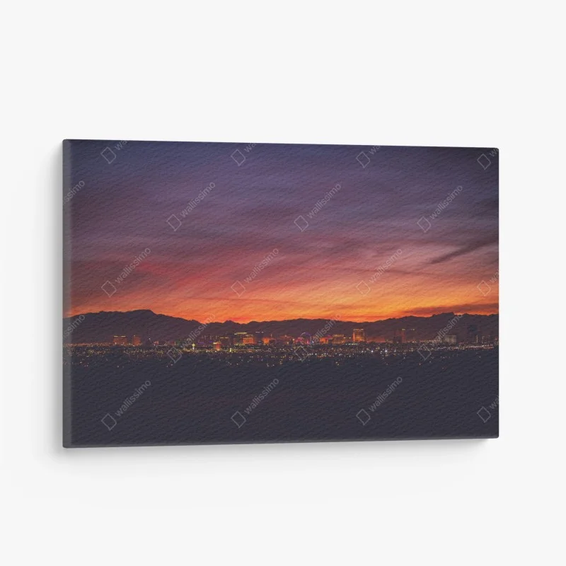 Quadro su tela panorama serale di Las Vegas al tramonto