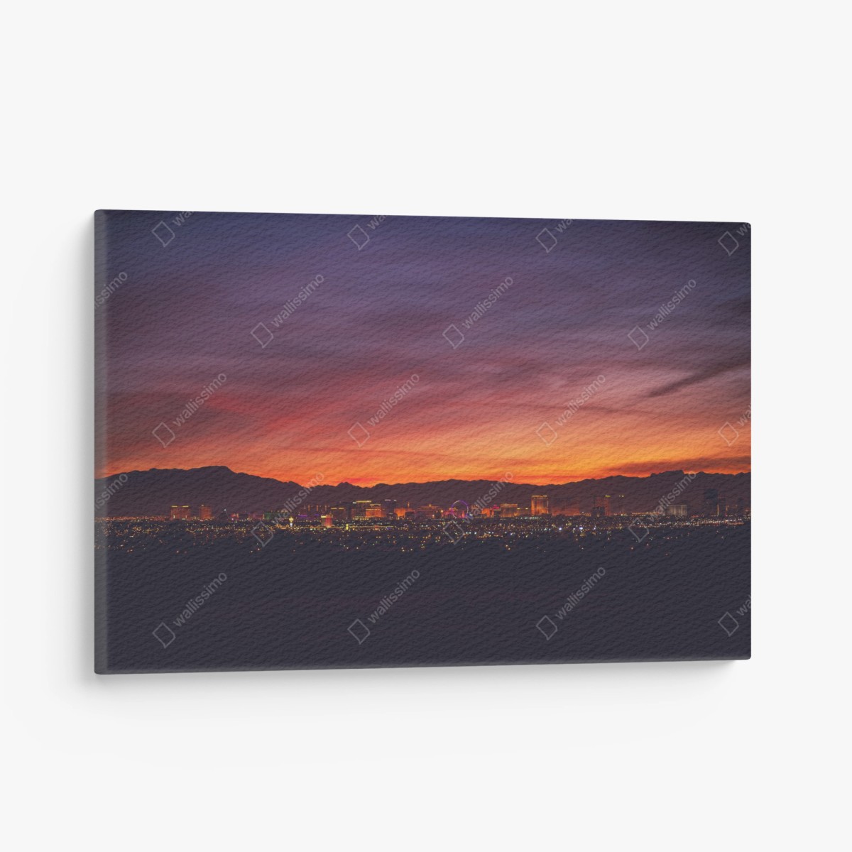Quadro su tela panorama serale di Las Vegas al tramonto • Wallissimo®