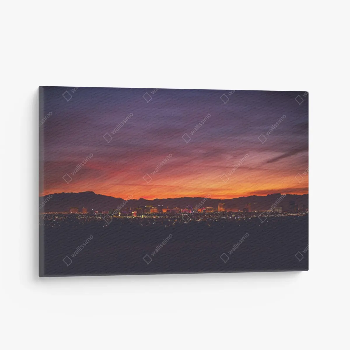Quadro su tela panorama serale di Las Vegas al tramonto • Wallissimo®