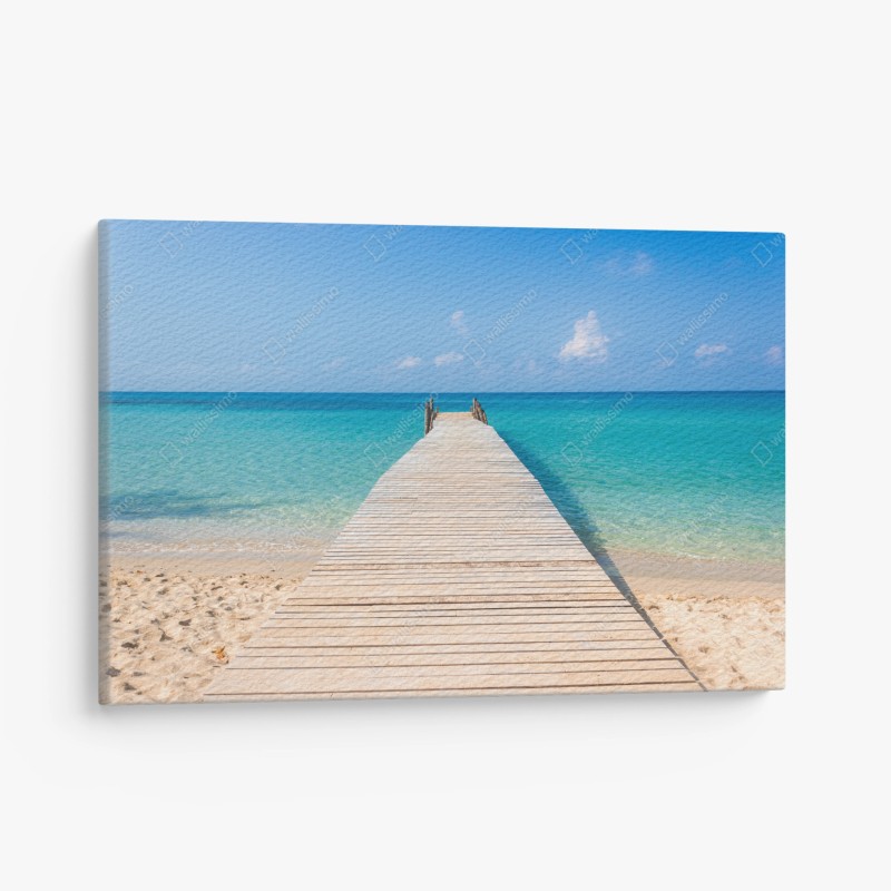 Quadro su tela pontile verso il mare turchese