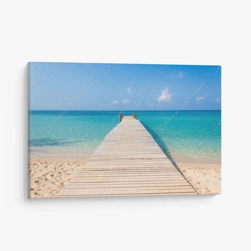 Quadro su tela pontile verso il mare turchese