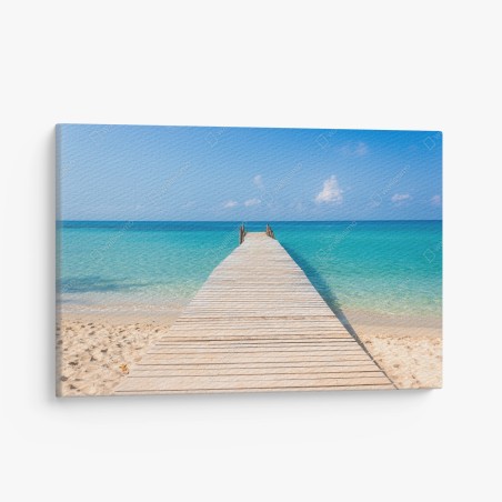 Quadro su tela pontile verso il mare turchese • Wallissimo®