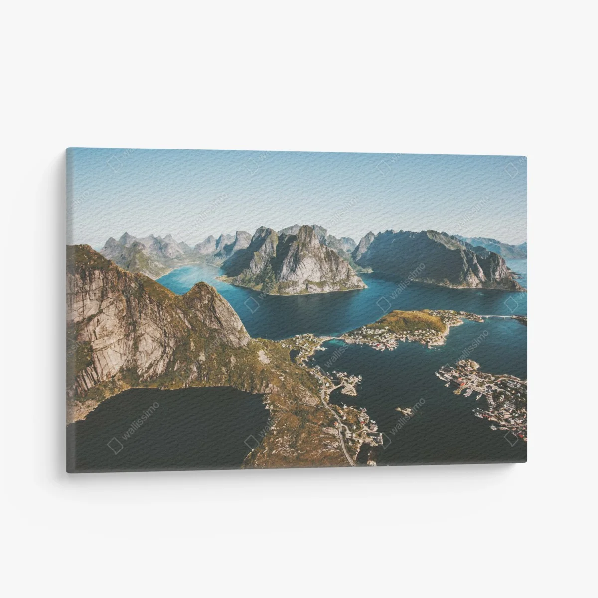 Quadro su tela panorama montano sul fiordo • Wallissimo® Quadro su tela panorama montano sul fiordo • Wallissimo®