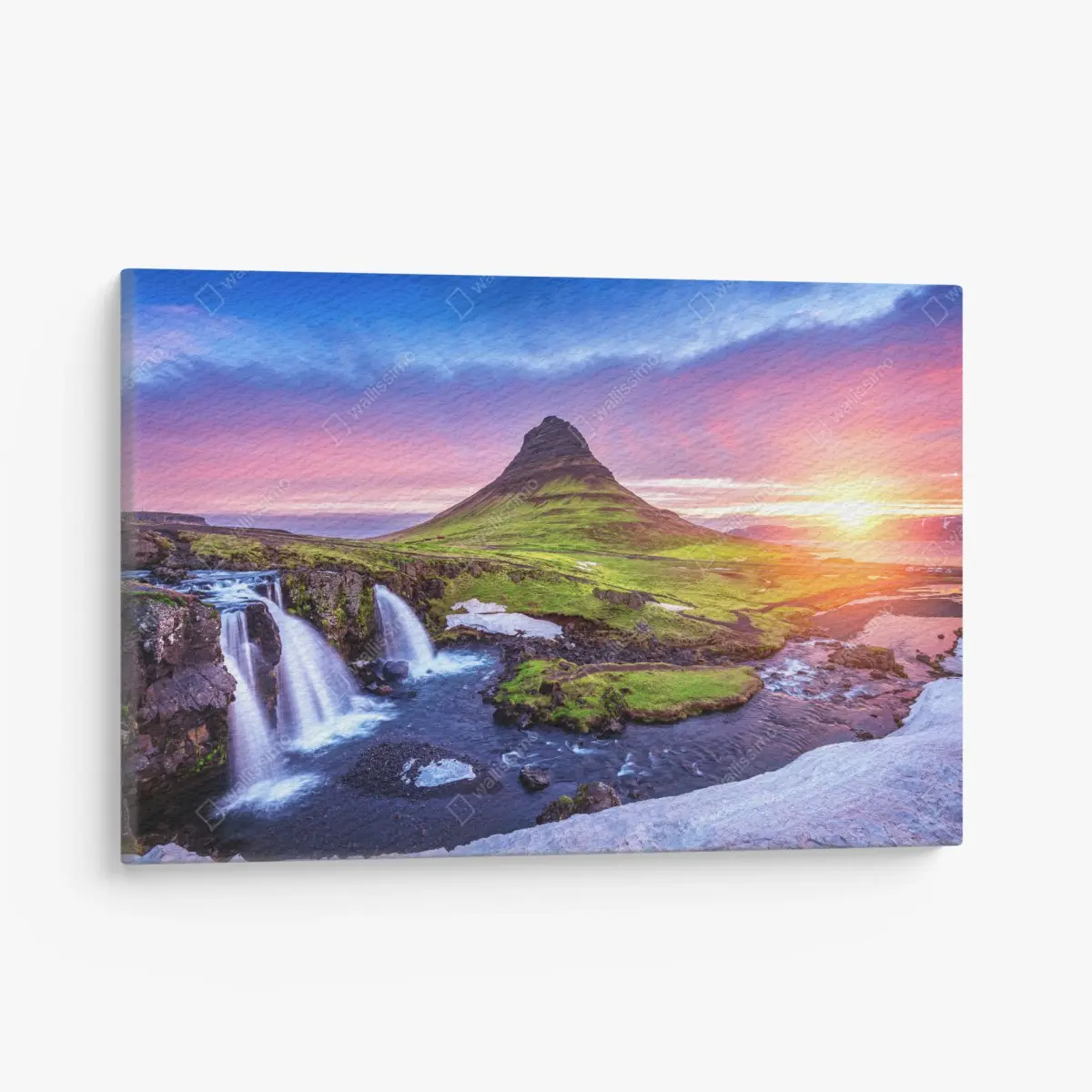 Quadro su tela tramonto rosa su Kirkjufell in Islanda • Wallissimo®