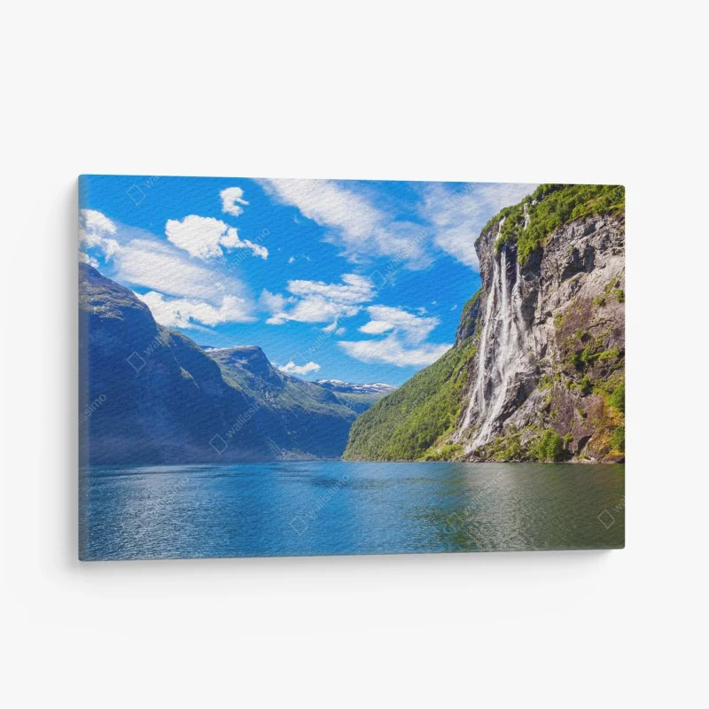Quadro su tela cascate Sette Sorelle a Geiranger