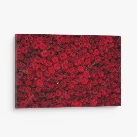 Quadro su tela mosaico di rose rosse • Wallissimo®