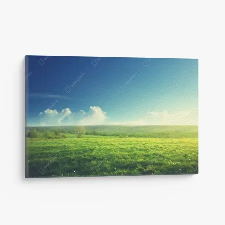 Quadro su tela paesaggio primaverile al tramonto • Wallissimo®