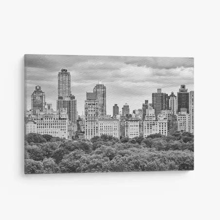 Quadro su tela panorama in bianco e nero dell'Upper East Side, Manhattan • Wallissimo®