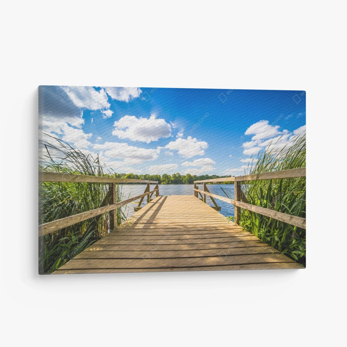 Quadro su tela pontile verso il lago in una giornata di sole • Wallissimo® Quadro su tela pontile verso il lago in una giornata di sole • Wallissimo®