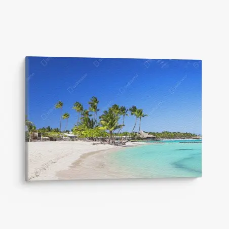 Quadro su tela spiaggia paradisiaca di Cap Cana • Wallissimo®